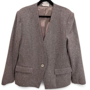 Vintage Russ Women's Classic Wool Gray Suit Jacket-Size 16
